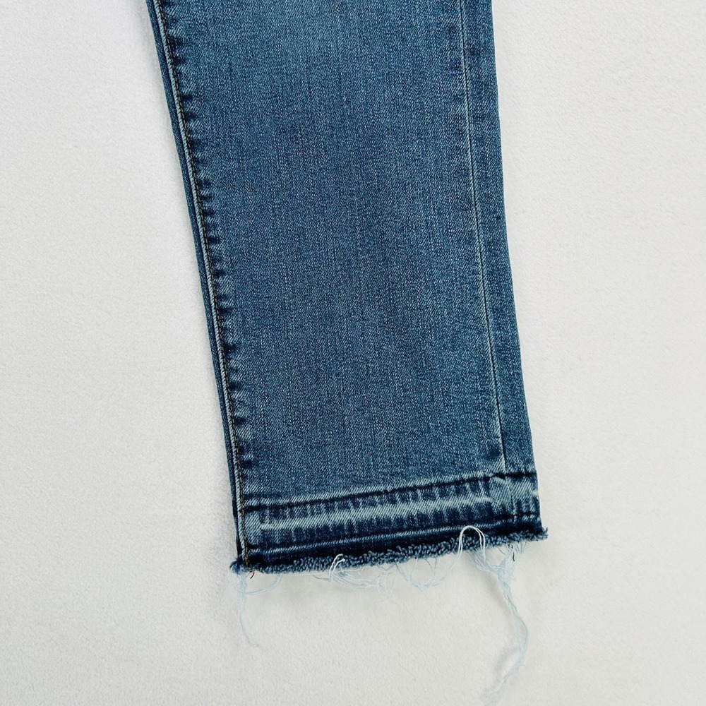Levi's Wedgie Straight Jeans Womens 26 Blue Denim High Rise Slim Crop Raw Hem - Picture 12 of 16